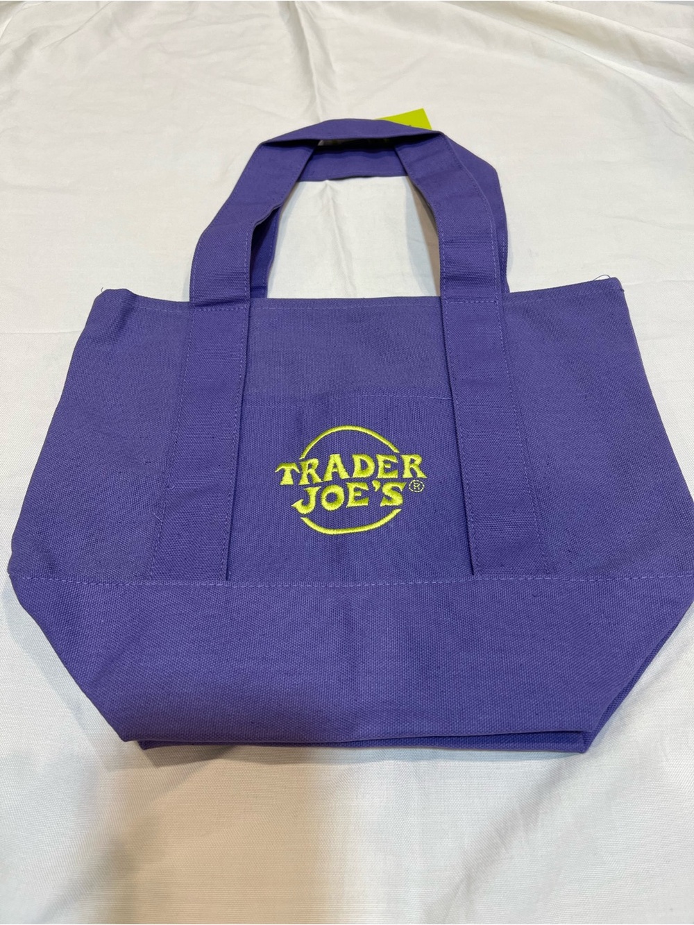Trader Joe's Purple Canvas minie Tote Bag